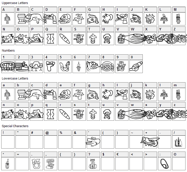 aztec alphabet
