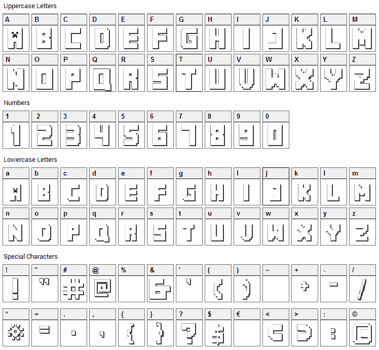 MINECRAFT PE Font 