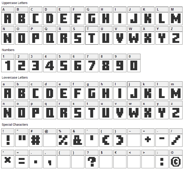 Minecraft Ten font - free for Personal
