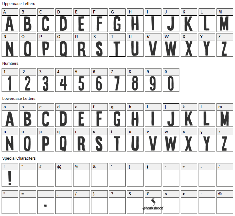 Stupid Meeting Font Character Map